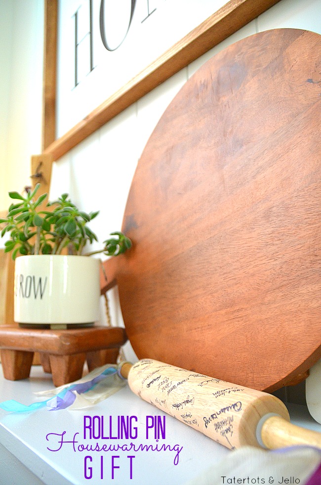 wood rolling pin housewarming gift idea 