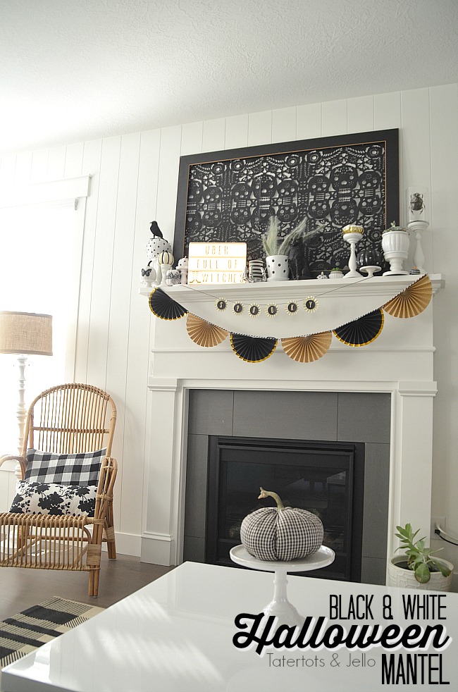 black and white neutral Halloween decorating. Halloween doesn't have to be orange and black. Celebrate this spooky season with black and white neutral decor. Project ideas!