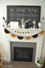 Black and White Neutral Halloween Mantel Decorating Ideas