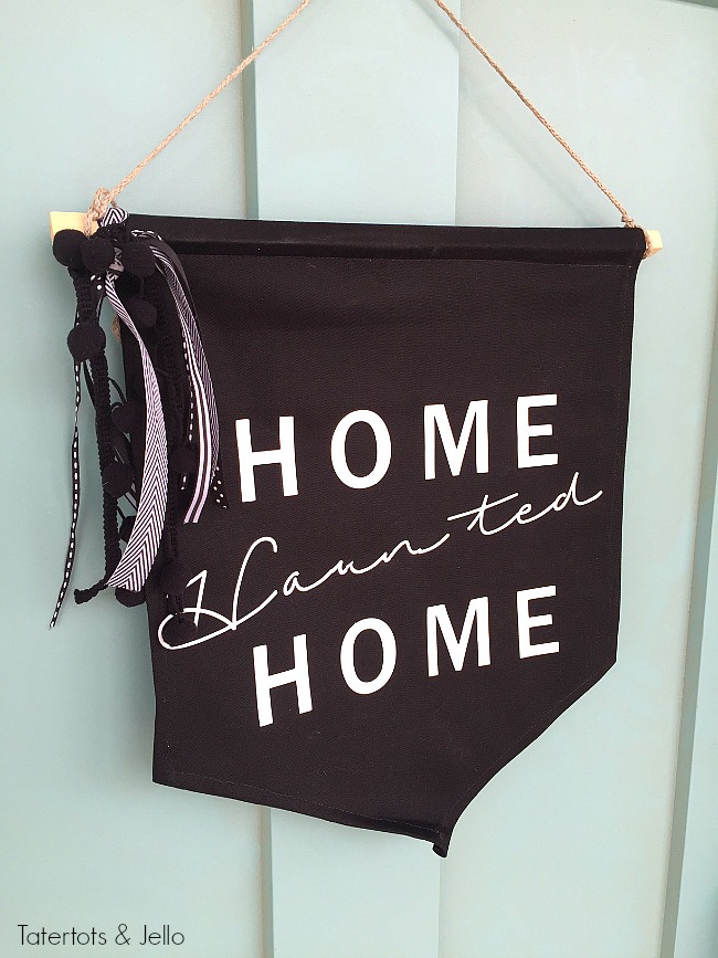 home haunted home giant pennant door hanging