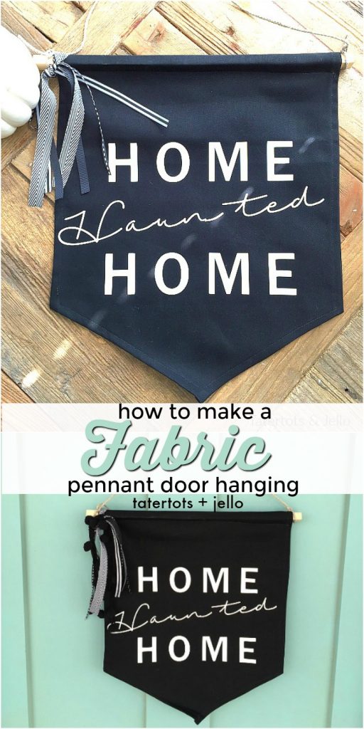 how to make a no-sew fabric pennant door hanging