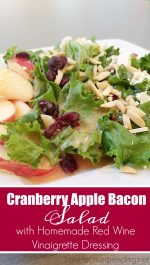 Cranberry Apple Bacon Salad with Homemade Red Wine Vinaigrette Dressing