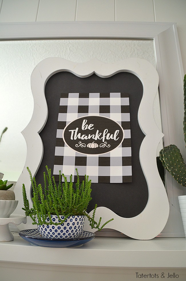 Buffalo Check Be Thankful Thanksgiving Free Printable