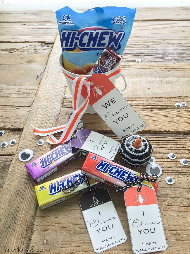 hi-chew-gift-idea-we-chews-you-halloween-printables. I "Chews" You Halloween printable tags. Pair them with chewy HI-CHEWS candies for the perfect treat!