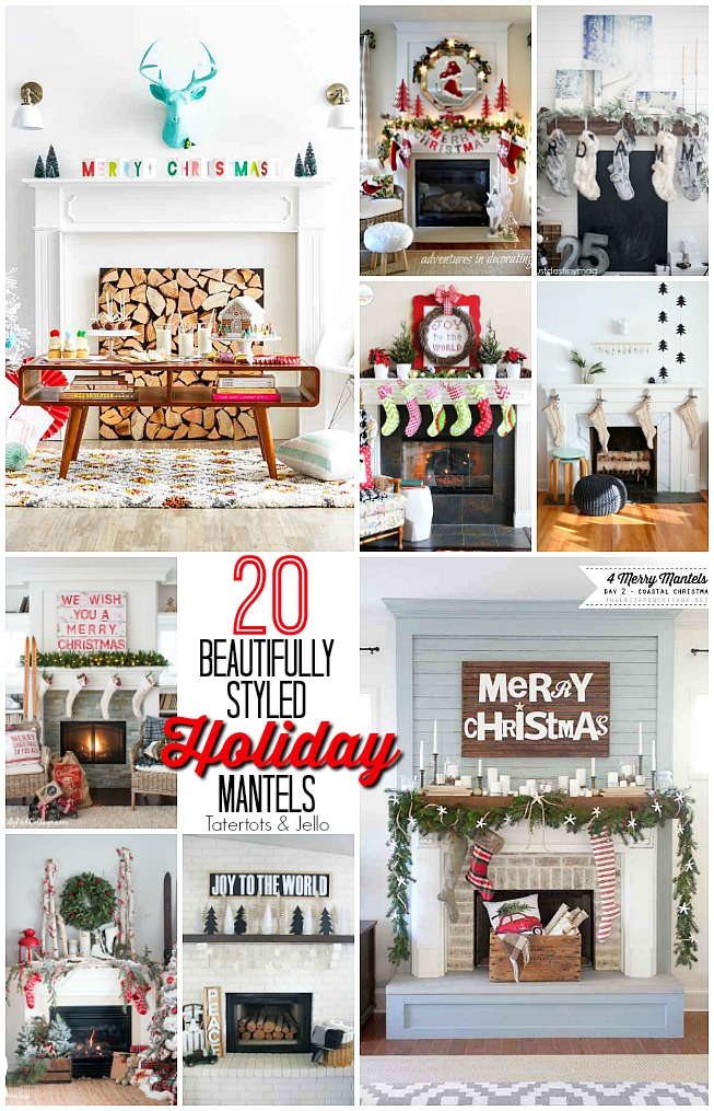 Whether you have a mantel, a table or a shelf, you can bring the spirit of the holidays into your home through a thoughtful and beautifully styled mantel. Find 20 Holiday mantel ideas and get inspired!! 