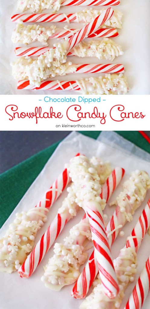 Chocolate Dipped Snowflake Candycanes 