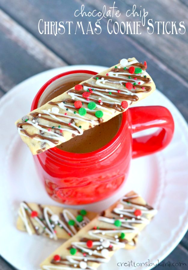 Chocolate Chip Christmas Cookie Sticks