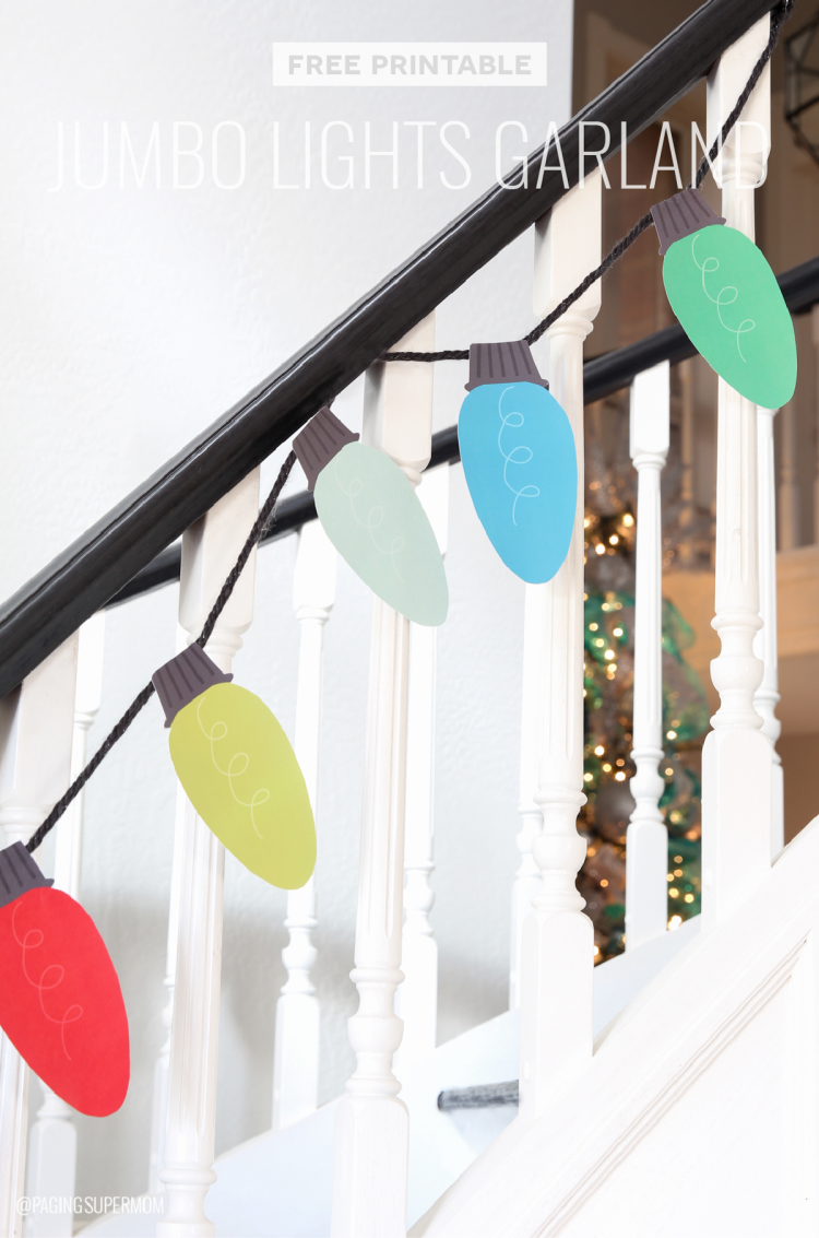 Free Printable Christmas Lights Garland. Print out this cute garland and use it this holiday season. So easy!