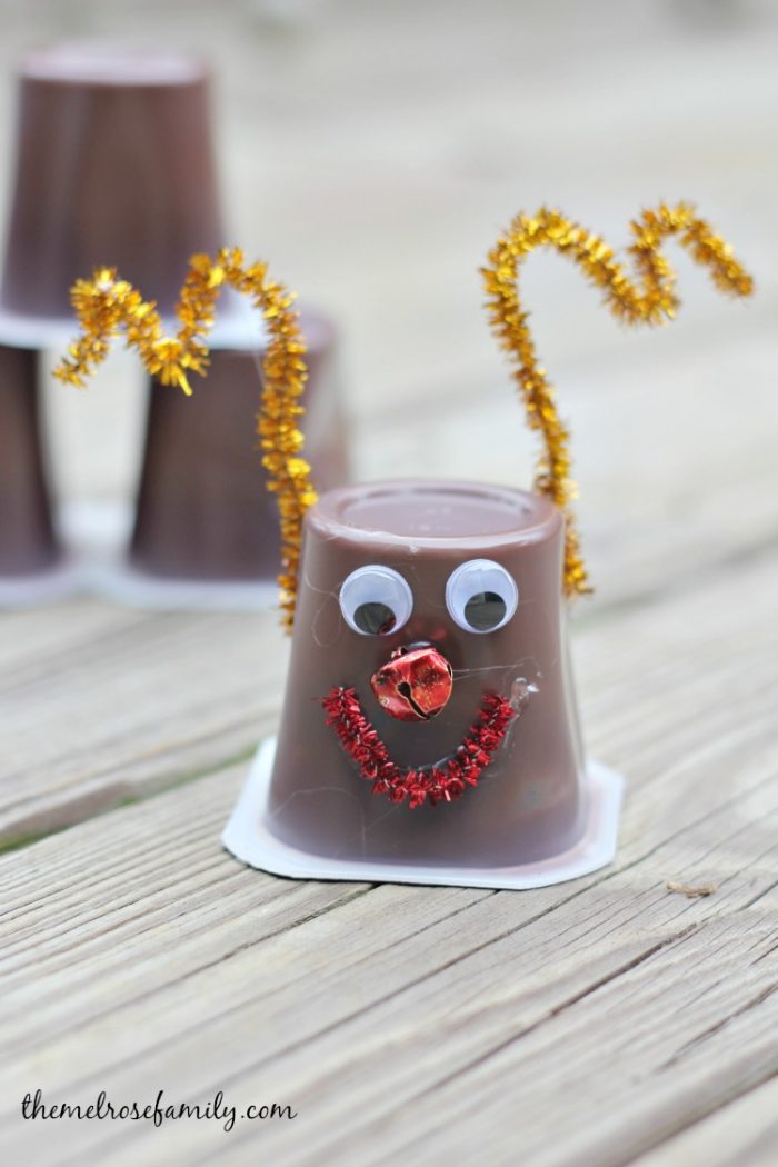 Rudolph Pudding Cups Holiday Snack Idea