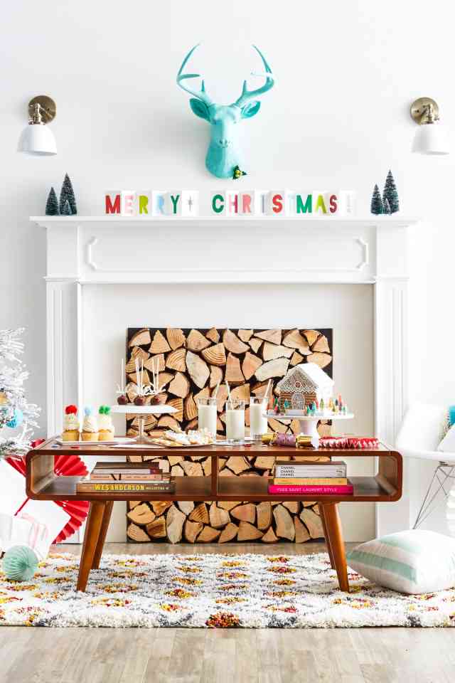Bright colors holiday mantel. Gorgeous holiday mantel ideas plus over 100 ways to make the holidays special at your house this year! 