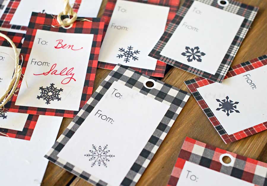 buffalo check free printable christmas tags. 