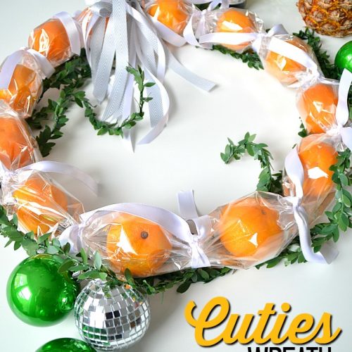 Holiday Gift Idea Edible Wreath. Make a fresh and beautiful wreath for your neighbors or as a hostess gift idea. Fresh cutie oranges are beautiful and great to eat.