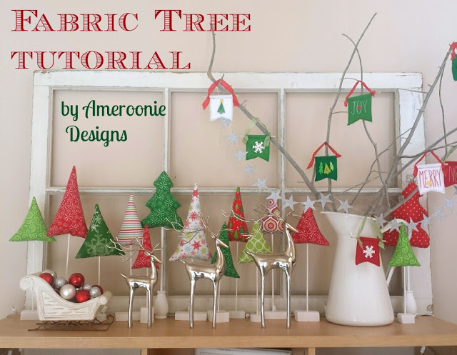 Fabric Christmas Tree Tutorial. Make cones out of felt, fill them with treats and hang them in your home for a fun way to count down the days to Christmas with your kids!!