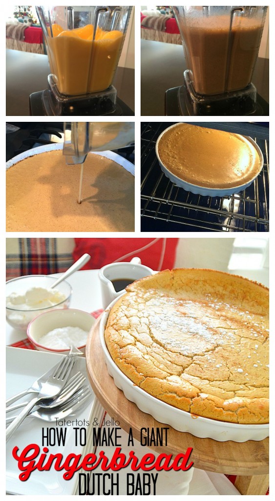 Giant Holiday Gingerbread Dutch Baby. How to make a giant fluffy gingerbread dutch baby pancake for christmas morning. Your family will love it and it's easy to make!