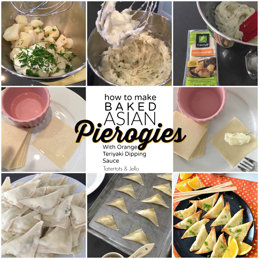 Baked Asian Pierogies with Orange Teriyaki Dipping Sauce. Take traditional pierogies and give them an asian twist with these easy asian appetizers. Perfect for the holidays!