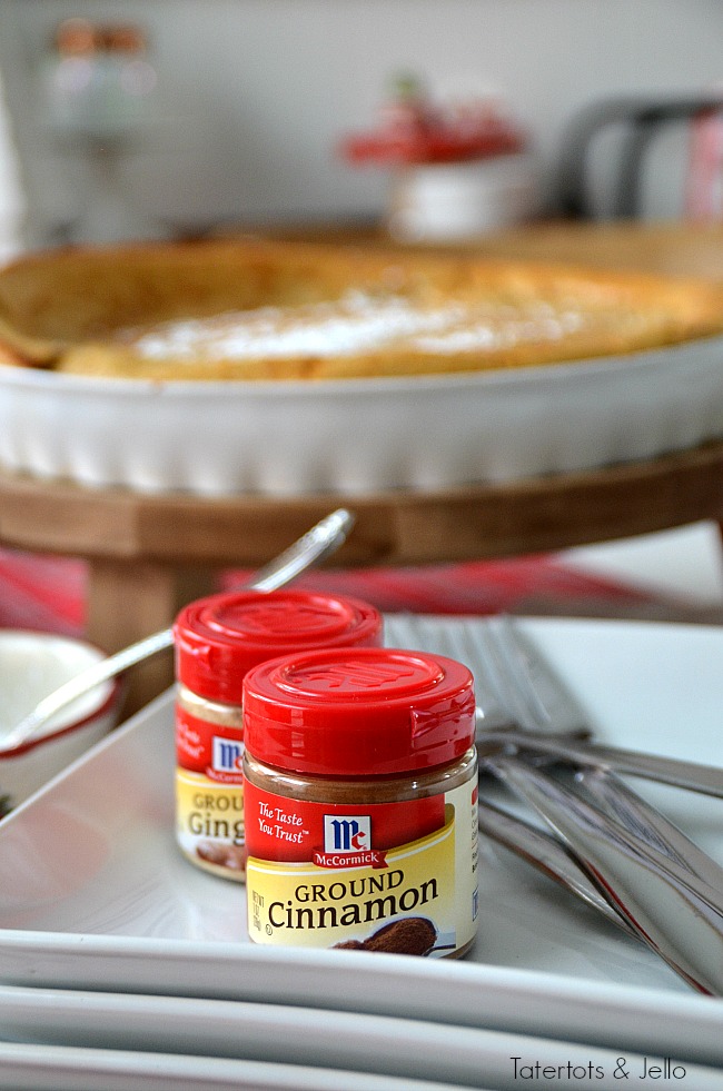 Giant Holiday Gingerbread Dutch Baby. How to make a giant fluffy gingerbread dutch baby pancake for christmas morning. Your family will love it and it's easy to make! 