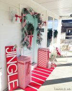 Red and White North Pole Christmas Porch