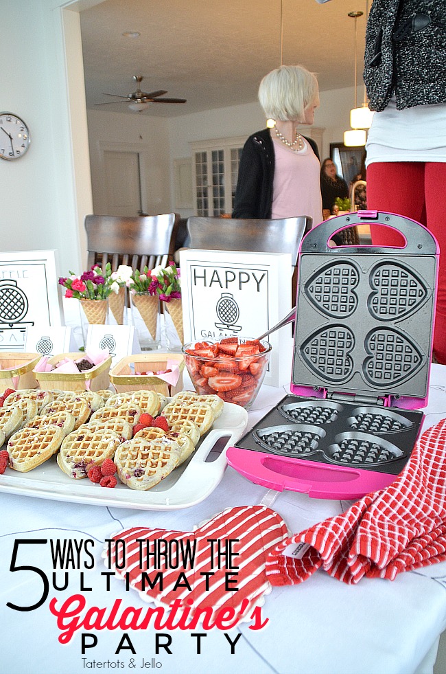 5 ways to throw the ultimate galantine's party. Get your lady friends together and celebrate friendship with waffles, photos and fun. Printables included. 