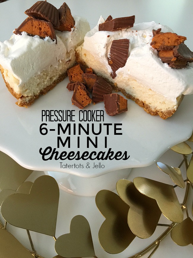 Pressure Cooker Mini Cheesecakes take only SIX minutes to cook and the mini size makes them perfect for individual servings. Wow your guests with these adorable cheesecakes! 