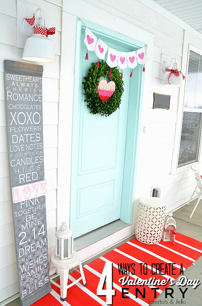 Valentine's Day Porch Decorating IDeas. Four easy ways to bring valentine's day charm to your front door!