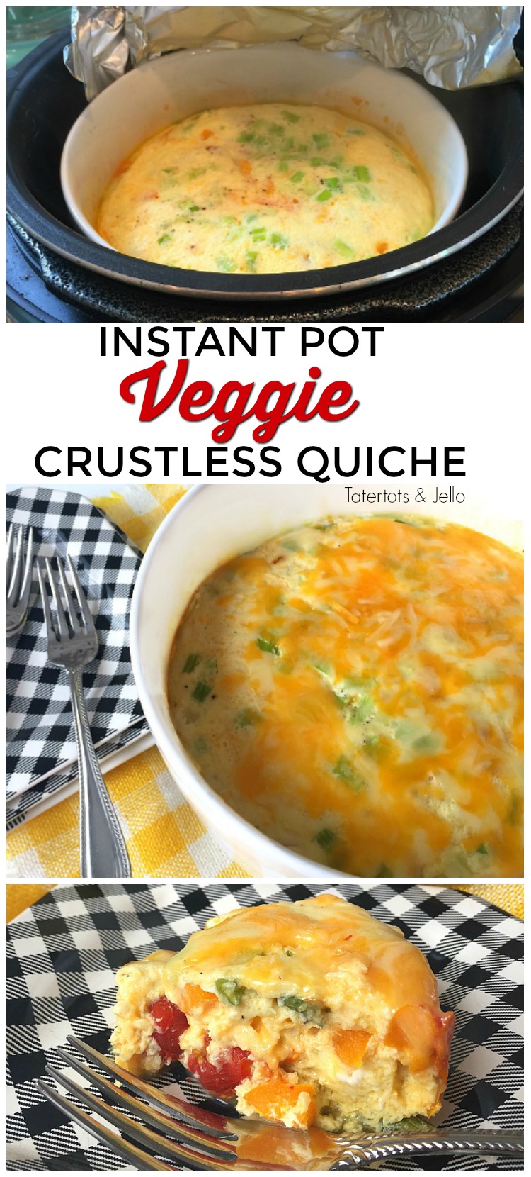 How to make crustless veggie quich using an Instant Pot or pressure cooker. 