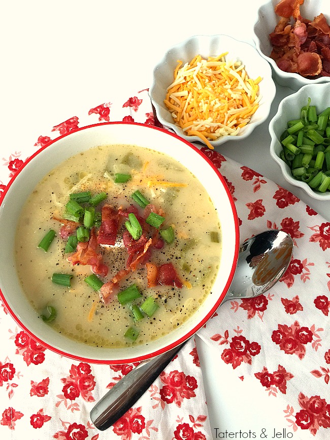 Pressure Cooker Loaded Baked Potato Soup. This comforting potato soup will satisfy everyone in your family. Use your pressure cooker and you can make it in under one hour!