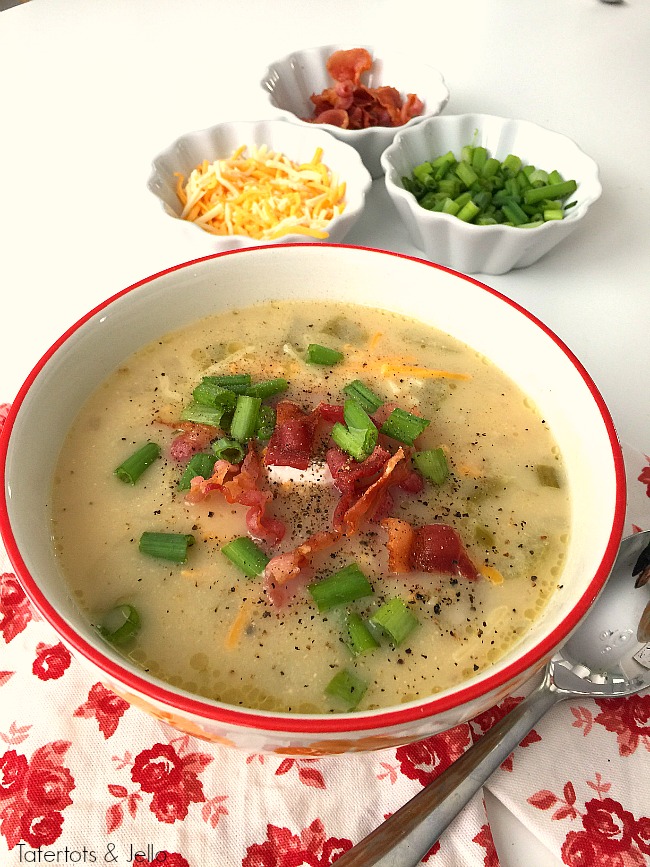 Pressure Cooker Loaded Baked Potato Soup. This comforting potato soup will satisfy everyone in your family. Use your pressure cooker and you can make it in under one hour!