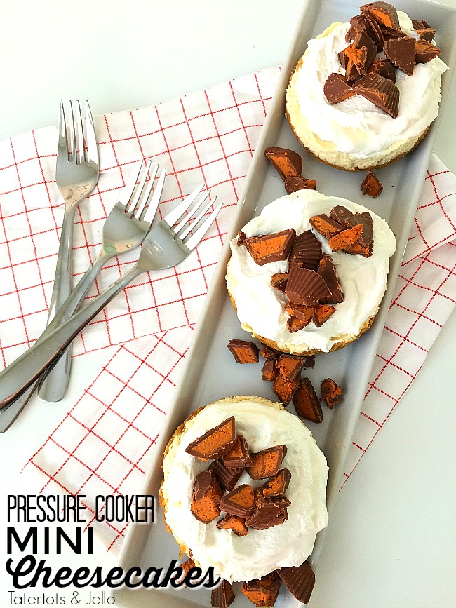 Pressure Cooker Mini Cheesecakes take only SIX minutes to cook in your Instant Pot! The individual mini size is perfect to wow your family or guests!