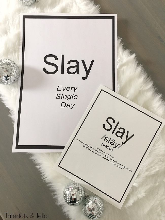 Slay word definition printables. Get motivated and slay your goals this year. 