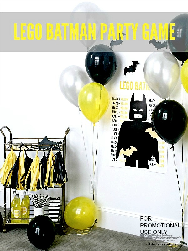 Lego Batman Party with free pin the bat on batman game printables. print them off for your batman party! 