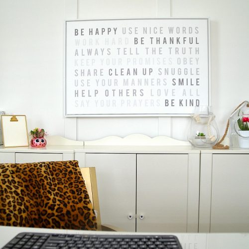 Be Happy Family Rules free printable and instructions on how to create a canvas for your home.