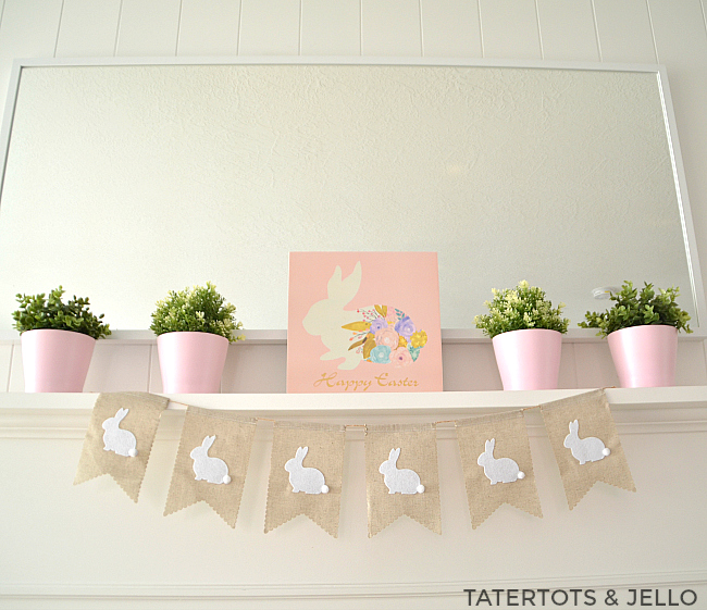 Simple Easter Spring Mantel ideas. Easy and economical ways to spruce up YOUR home for Spring! 