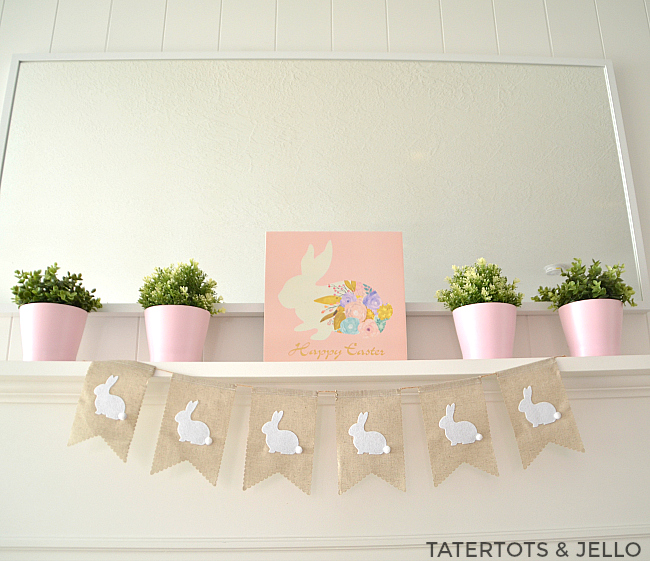 Simple Easter Spring Mantel ideas. Easy and economical ways to spruce up YOUR home for Spring!