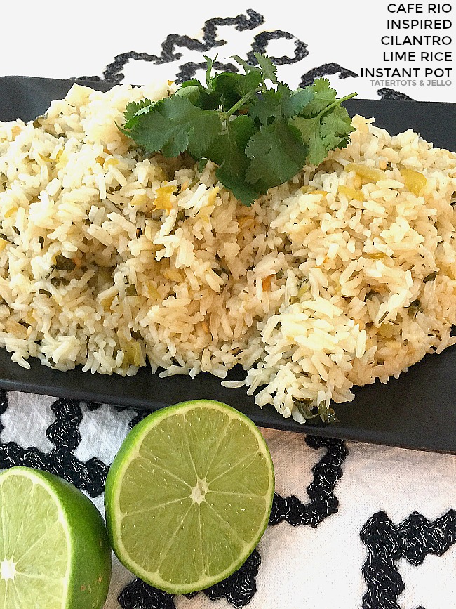 Make Cafe Rio Inspired Cilantro Lime Rice in your Instant pot. It only takes 6 minutes for the rice to cook and it's light, fluffy and so so good! 
