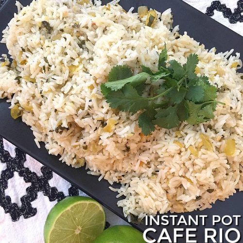 Make Cafe Rio Inspired Cilantro Lime Rice in your Instant pot. It only takes 6 minutes for the rice to cook and it's light, fluffy and so so good!