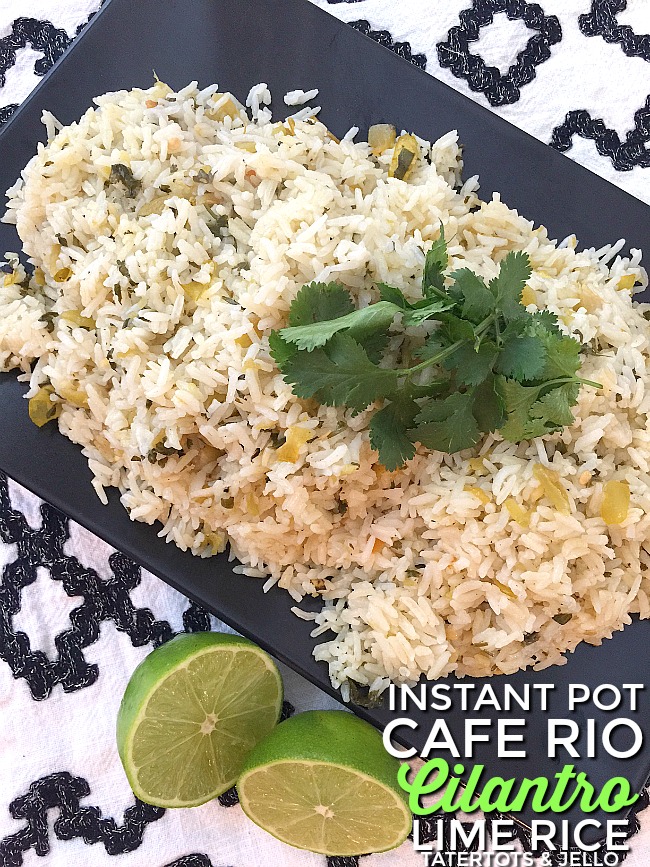 Make Cafe Rio Inspired Cilantro Lime Rice in your Instant pot. It only takes 6 minutes for the rice to cook and it's light, fluffy and so so good!