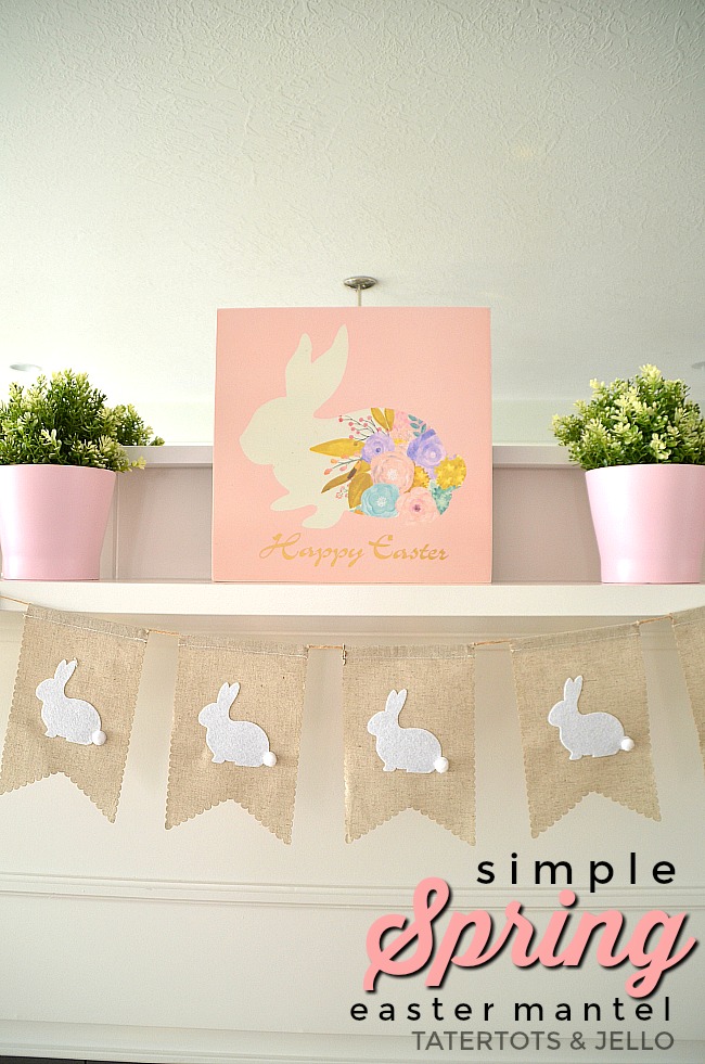 Simple Easter Spring Mantel ideas. Easy and economical ways to spruce up YOUR home for Spring!