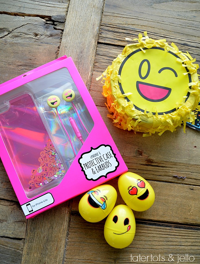 Tween Emoji Easter Basket. Lots of easy ideas that aren't all candy to give to YOUR tween! 