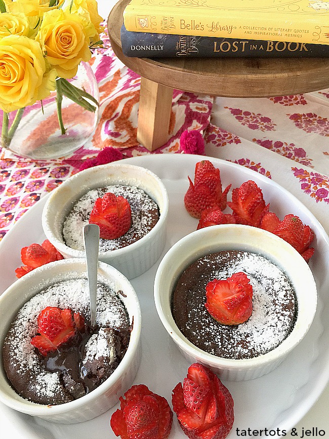 Molten Chocolate Souffles - beautiful desserts inspired by Beauty and the Beast.