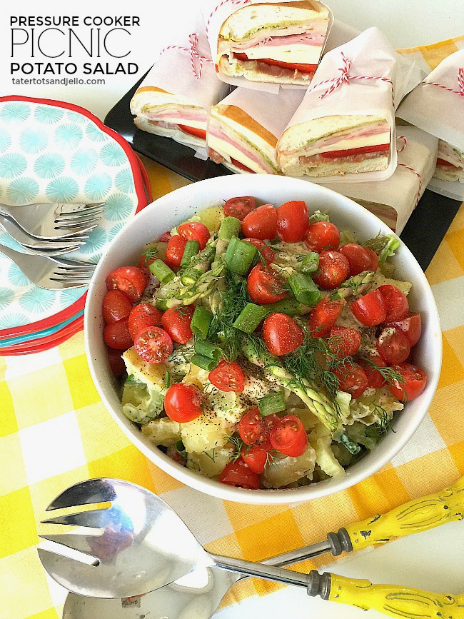 Instant Pot 10-minute Spring Potato Salad. Use your Instant Pot to make a super quick and delicious potato salad. It's perfect for a picnic!