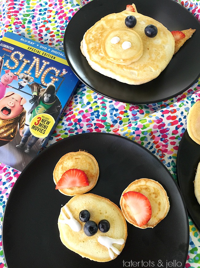 SING movie animal pancakes. Have a family movie viewing night and let the kids make pancakes with their favorite SING animal characters! 