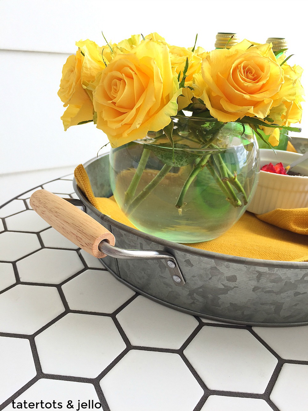 galvanized serving tray for under $10