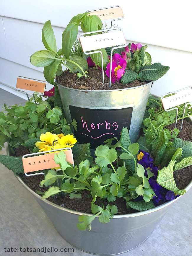 Stamped Garden Markers. Find out how to make easy stamped garden markers and a tiered herb garden for your home! 