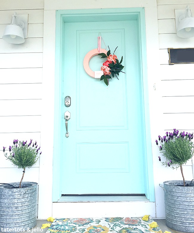 How to make a 10-Minute Peopny Wreath for Summer. Wrap your wreath form with ribbon and add peonies and a little saying for a wreath that you will love! 