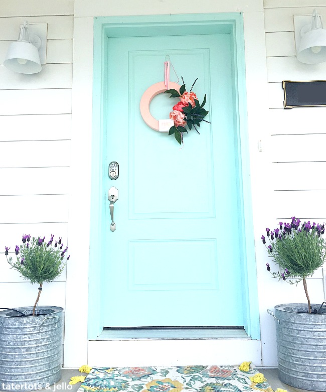 How to make a 10-Minute Peopny Wreath for Summer. Wrap your wreath form with ribbon and add peonies and a little saying for a wreath that you will love!