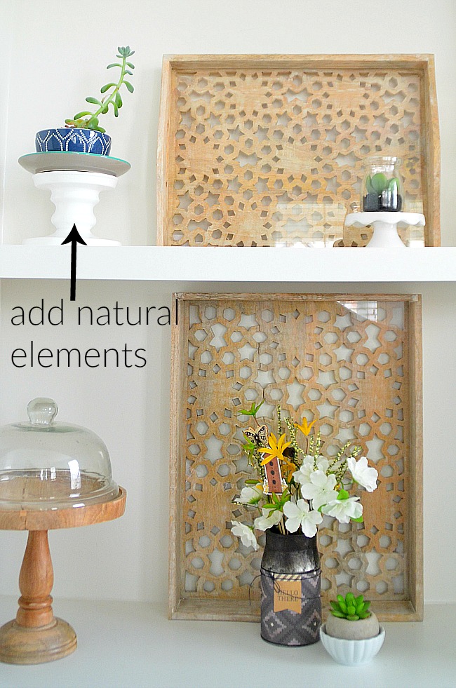 6 shelf styling ideas for shelves that POP. Easy eays to make your shelves SHINE! 