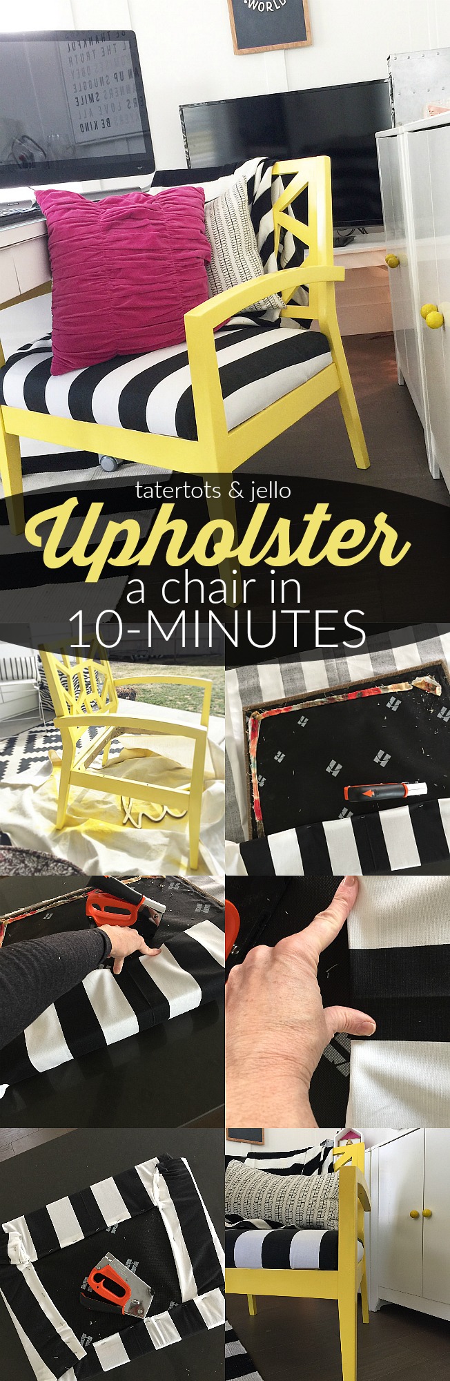 How to upholster a chair in 10 minutes. 5 easy steps! 