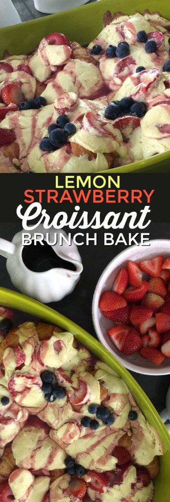 Lemon Strawberry Croissant Brunch Bake