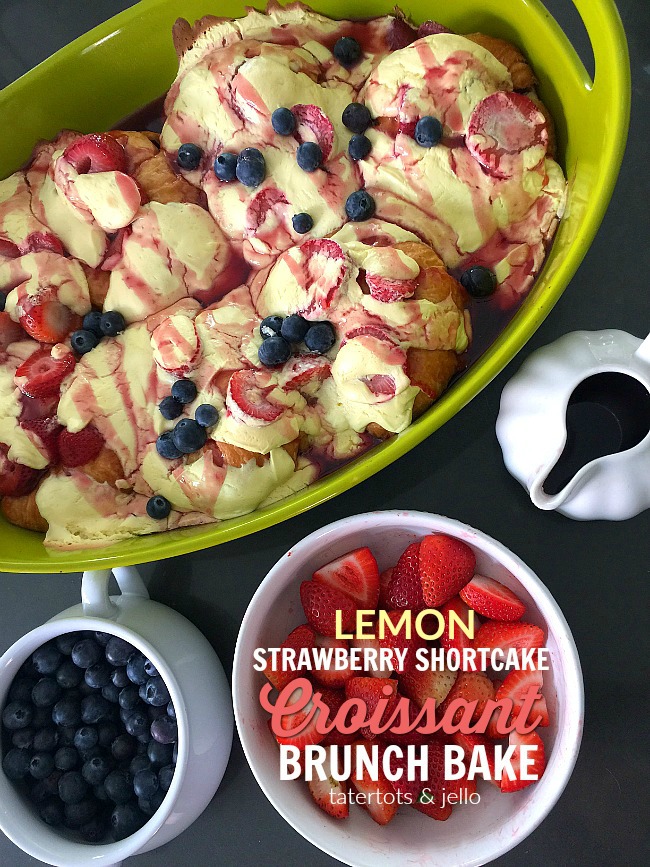 Lemon Strawberry Croissant Brunch Bake