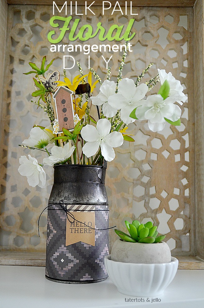 Styling Shelves – Milk Pail Floral Arrangement DIY